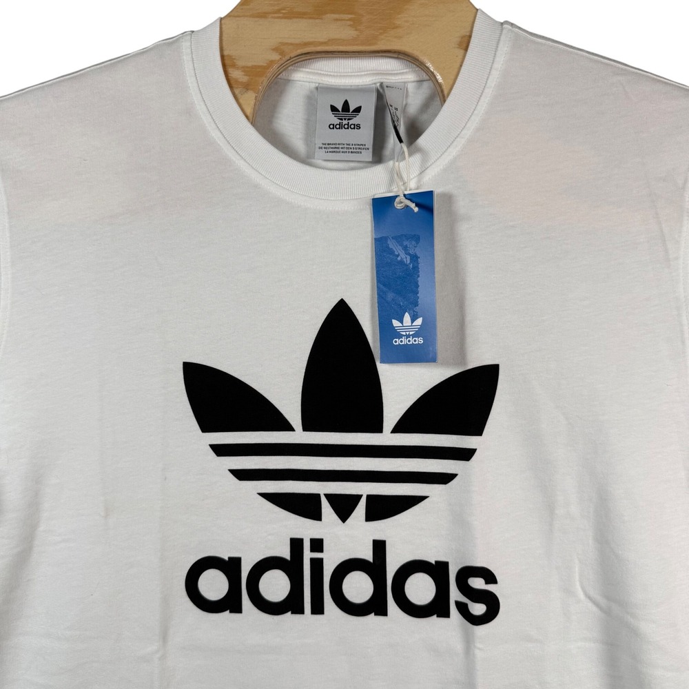 Adidas Trefoil Tee T-Shirt Mens Large White Black Originals‎ Logo NWT